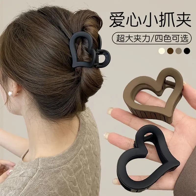Adatto per accessori per capelli con volume ridotto, forcine, fermagli a cuore, piccoli fermagli a pinza, fermagli a squalo per capelli semi-arricciati da donna sul retro della testa.