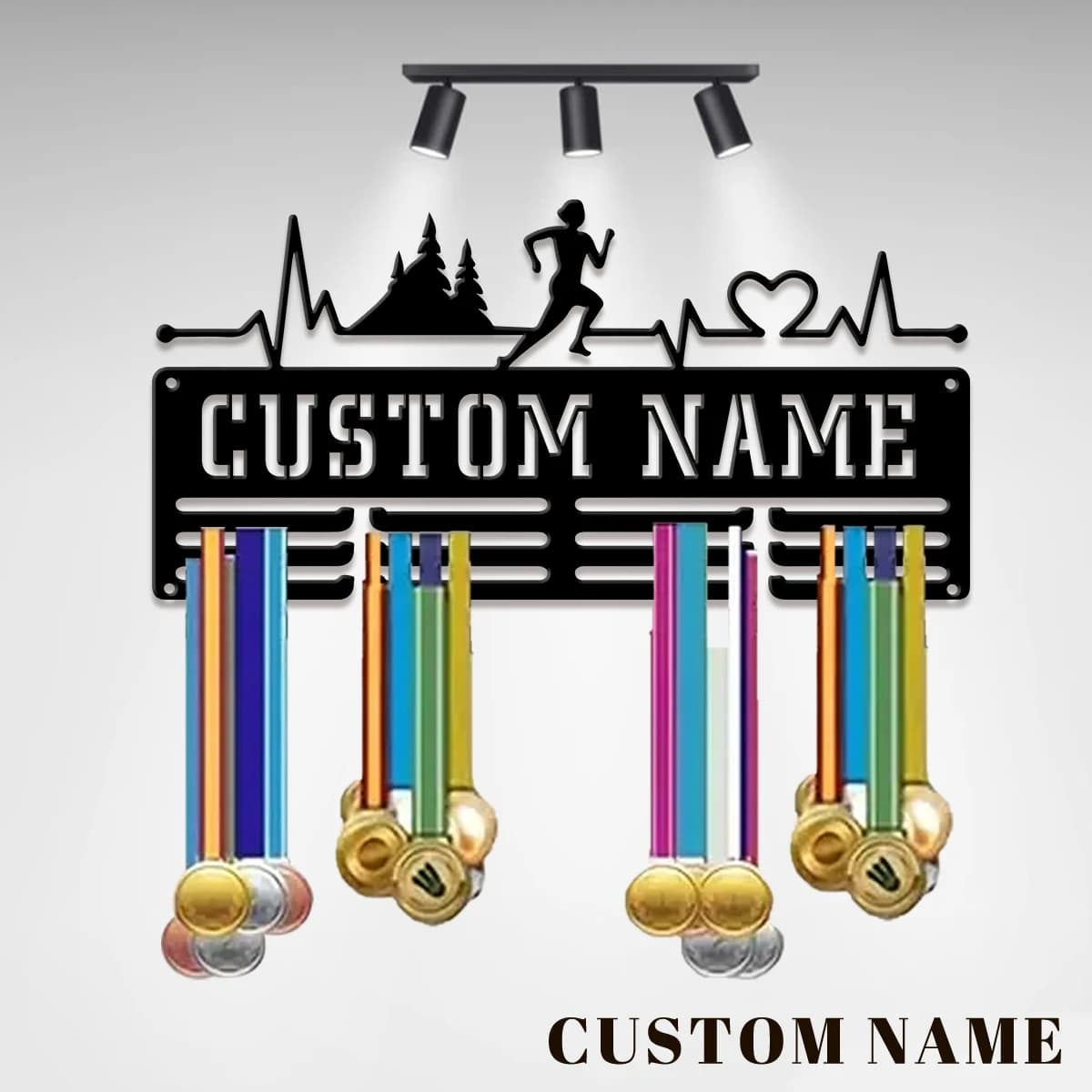 Espositore personalizzato per medaglie sportive in metallo Marathon, regalo di San Valentino, per decorare la stanza, adatto per basket, calcio ed esercizi sportivi.