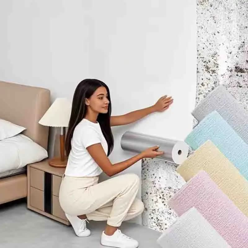Pannello Murale 3D in PVC Effetto Lino Autoadesivo 50cm, Impermeabile, Insonorizzante, Rimovibile per Soggiorno, Camera da Letto, Decorazione Casa