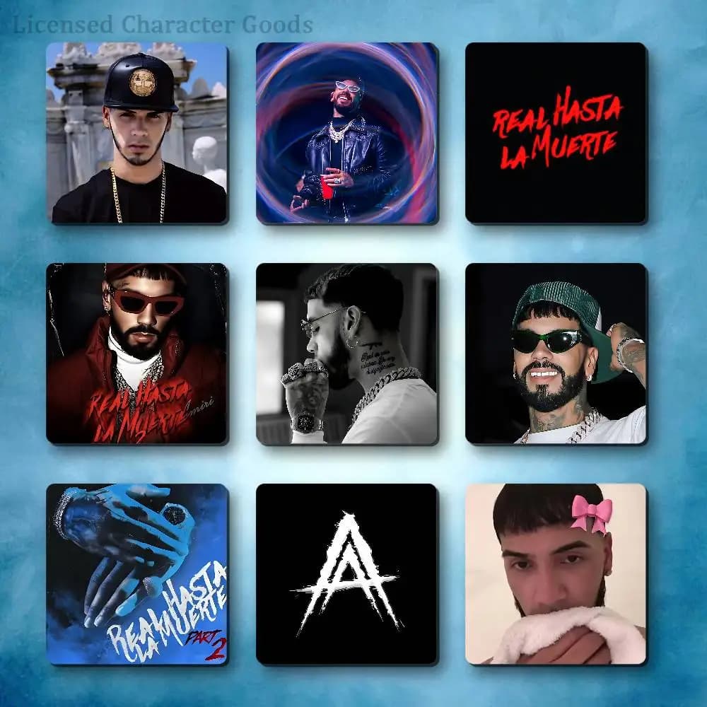 A-Anuel AA Refrigerator Magnets Square Tiles with Magnetic Sheets Printed for Decoration Collect 55mm
