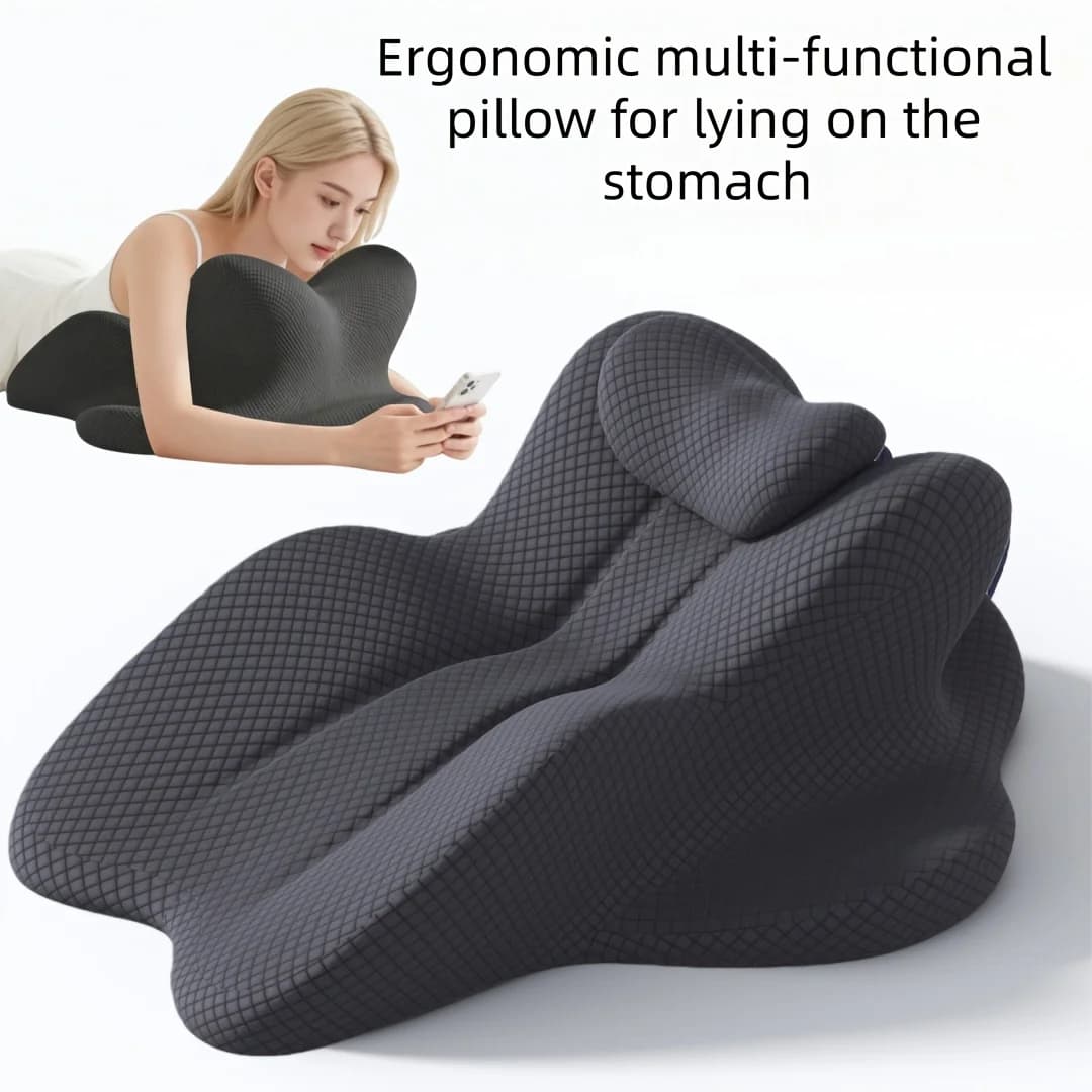 Multi-Use Breathable Stomach Sleep Pillow Office/School/Car Nap Support, Neck& Shoulder Comfort Lightweight Portable Design