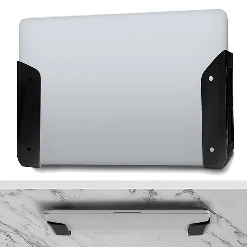 1Pair Wall Under Desk Laptop Mount Holder Creative Easy To Install Enhanced Stability With Protection Pads Bracket Support Stand