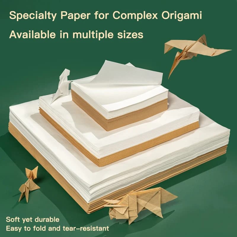 Square Origami Paper 50/100 Sheets Double Sides Folding Kraft Paper Kids Handmade Painting DIY Scrapbooking School Arts Craft