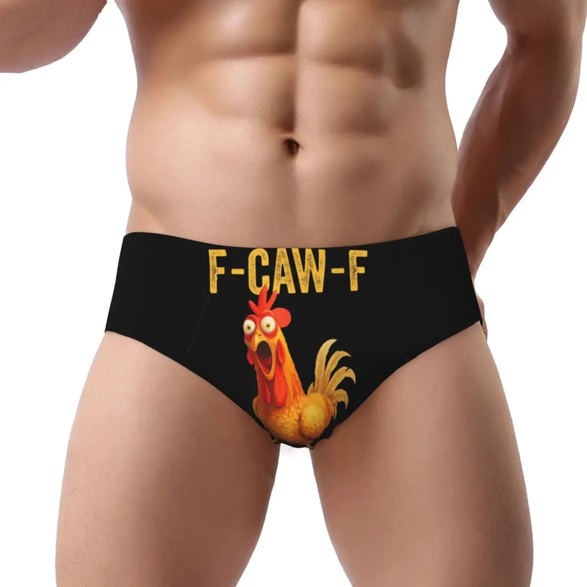 Slip personalizzati divertenti F-Caw-F Chicken FCAWF Intimo da uomo comode mutande elasticizzate