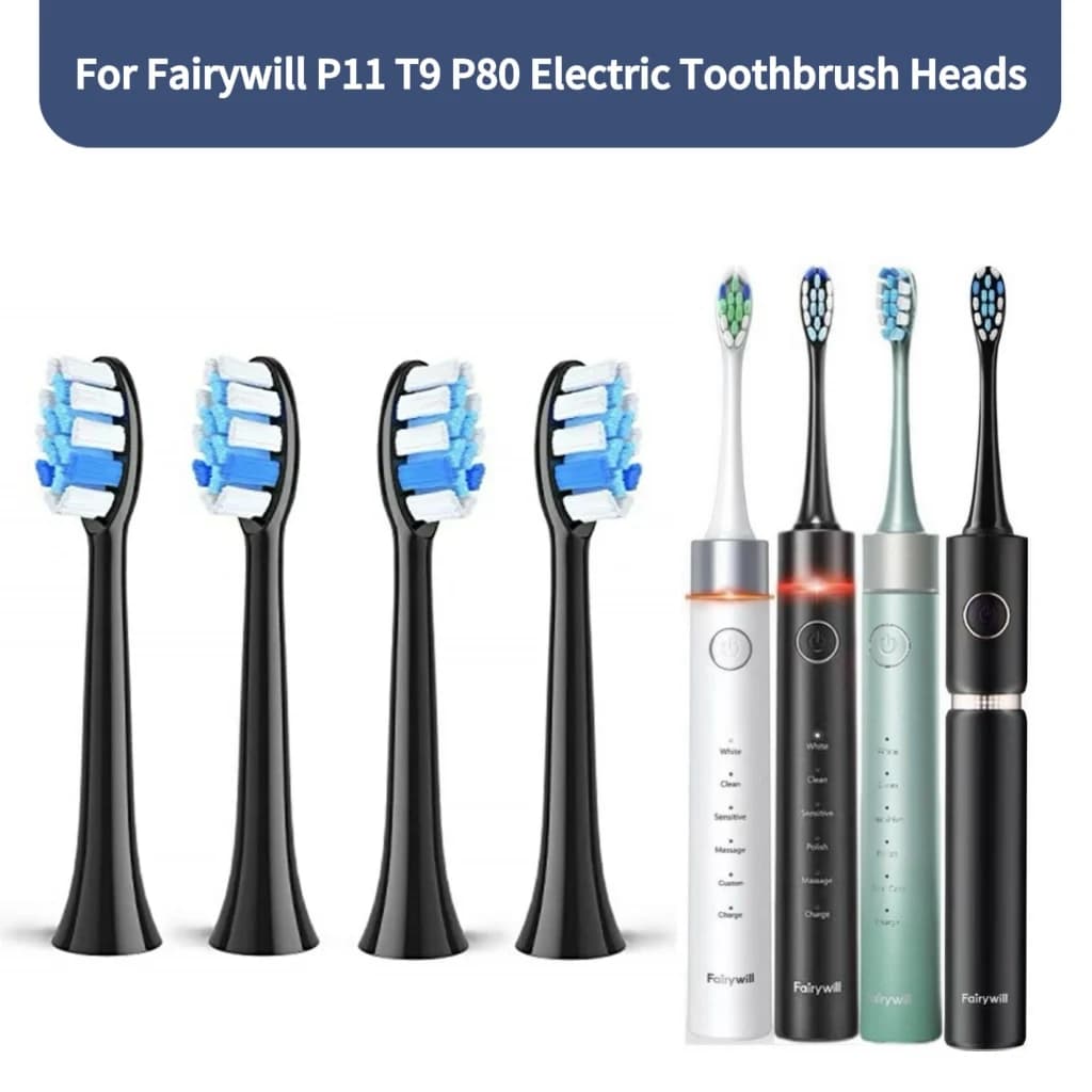 Testine per spazzolino elettrico Fairywill P11 T9 P80 compatibili con lo spazzolino elettrico Fairywill P11 T9 P80, 4/8/16 pezzi