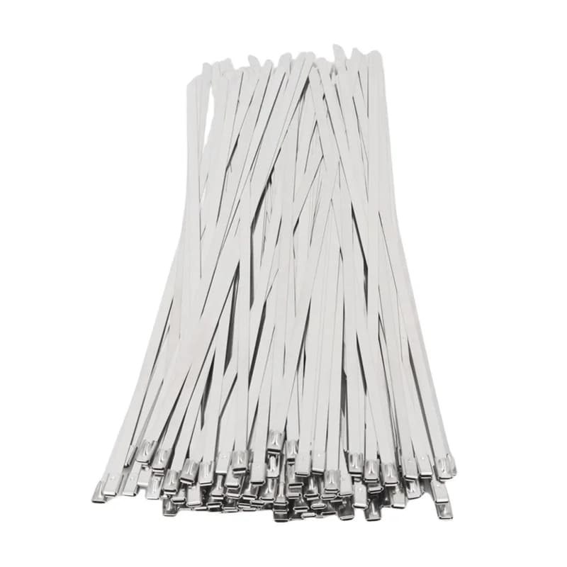 100PCS Metal Ties 304 Stainless Steel Epoxide Coating Multifunctional Heavy Duty Self Locking Cable Tie For Machinery