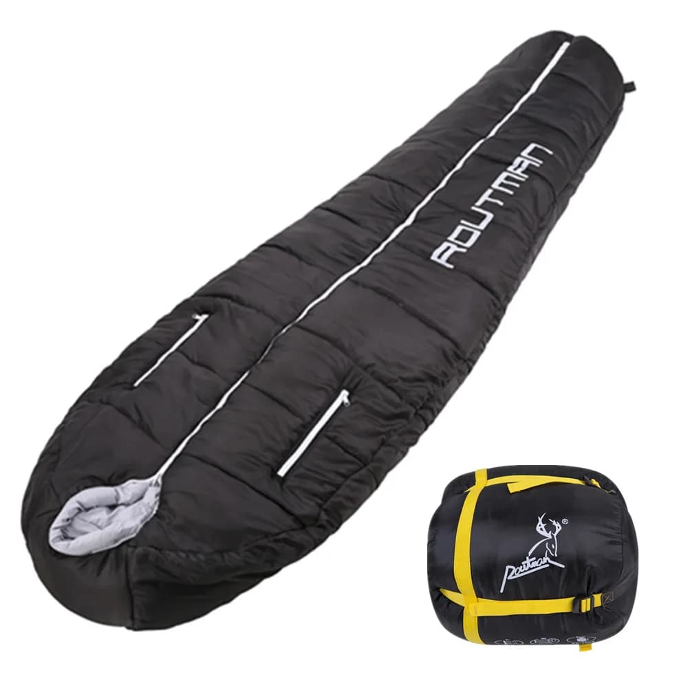 Ultralight mummy sleeping bag in cotton cable for adults 210x80 cm 2 kg, perfect for camping, hiking and backpacking