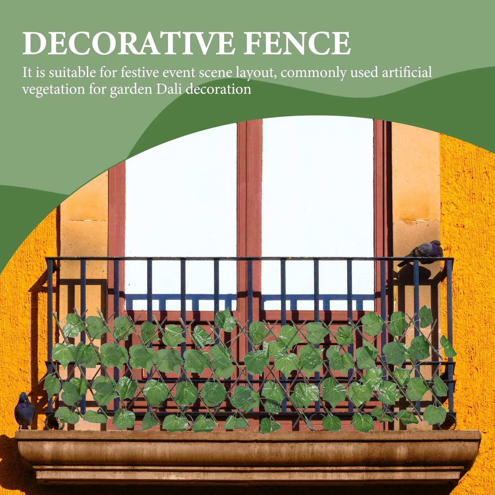 Extensible Artificial Sheets Fence, Fin Garden Siepe, Balcony, Courtyard, External Decoration, UV-resistant and weatherproof