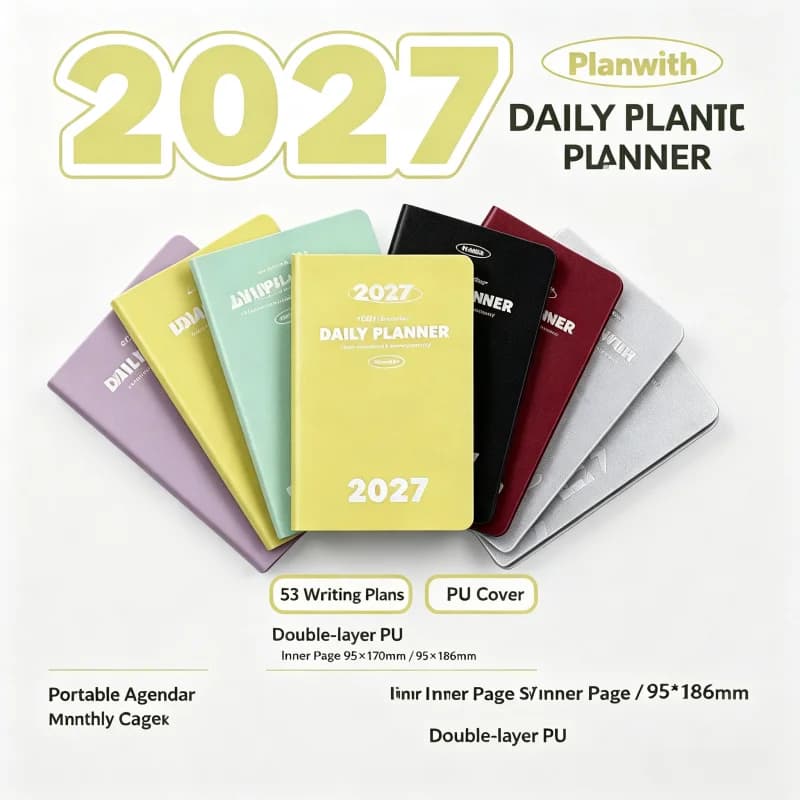 2027 Planwith Flip Up & Weekly Planner Notebook,12Month Full Year Agenda Book,Pocket Size Multi-Style Handbook for School Office