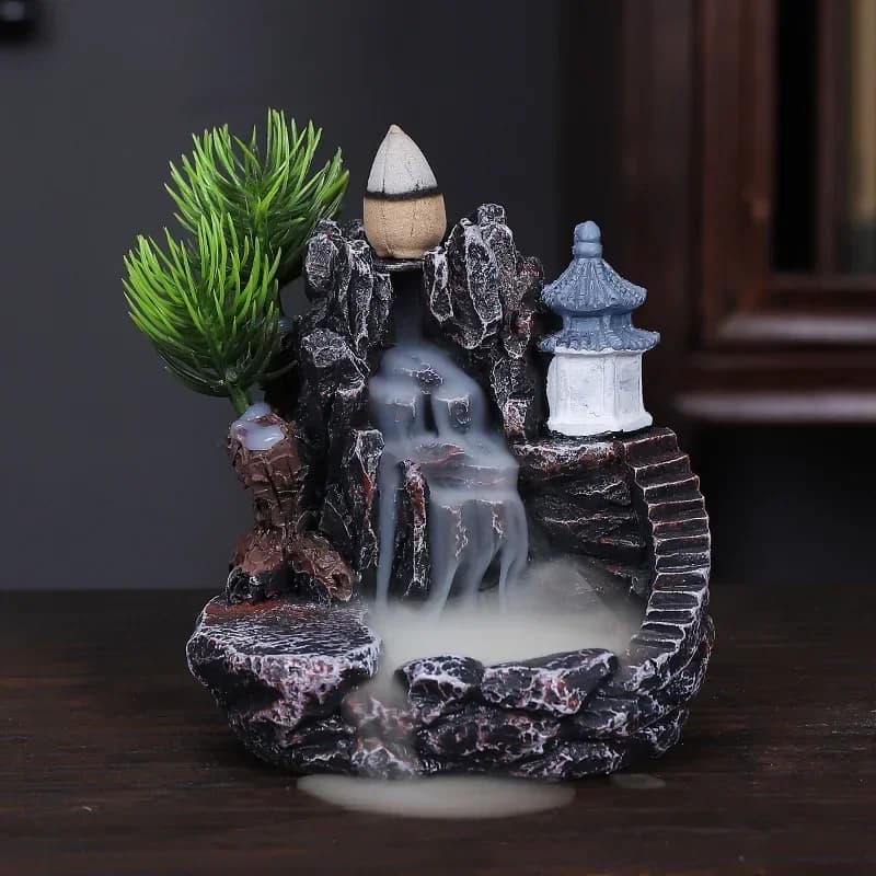 Supporto per incenso a riflusso bruciatore di incenso a cascata decorazioni per la casa coni per ornamenti per aromaterapia con coni di incenso a riflusso