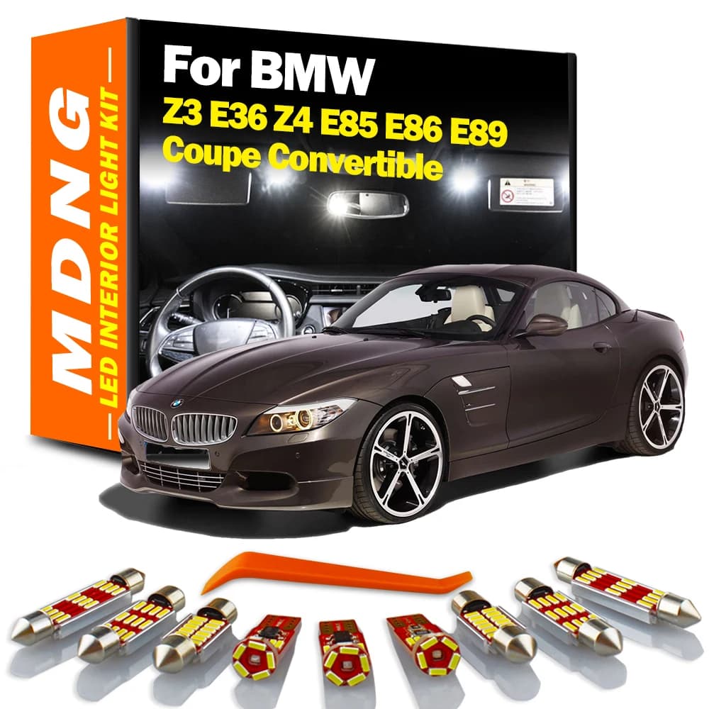 MDNG Canbus per BMW Z3 E36 Z4 E85 E86 E89 coupé convertibile auto LED cupola interna mappa bagagliaio vano portaoggetti Kit specchio cosmetico