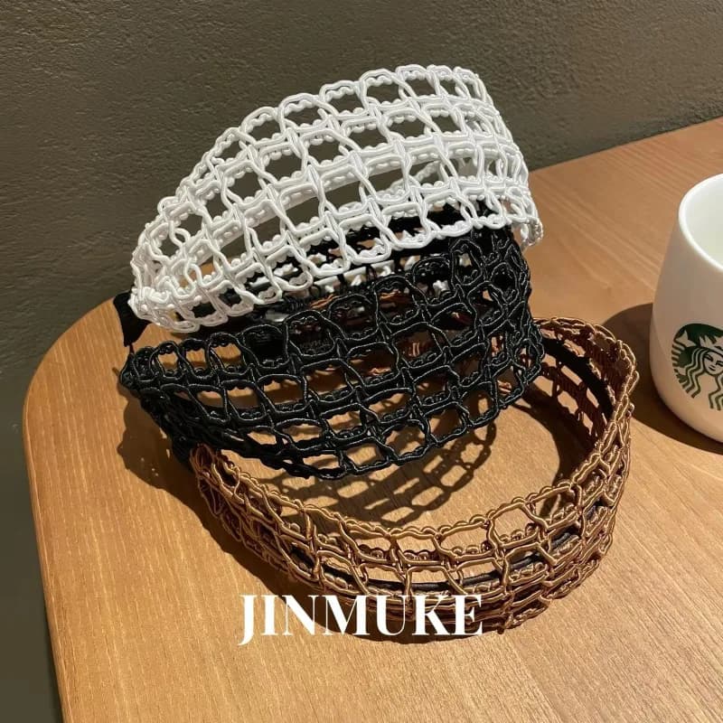 Korean hair accessories headgear simple and versatile temperament hollow woven wide headband hairpin new product