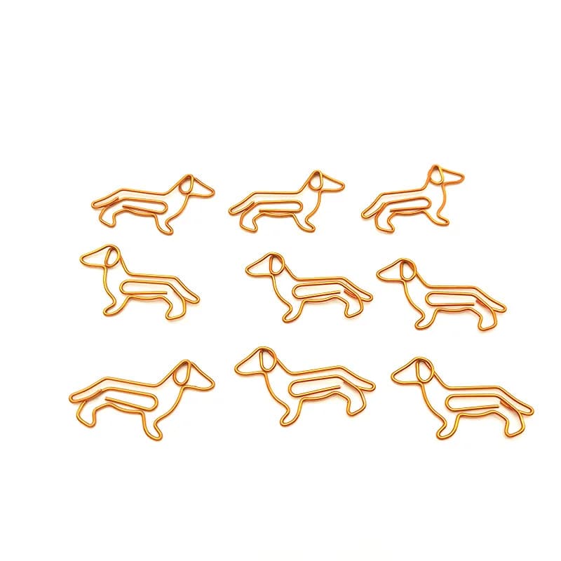 Nuovi fermagli per carta per cani bassotto arancione oro scuro fermacarte per cani spilla per lo Styling per Planner spille per Notebook fermacarte per animali