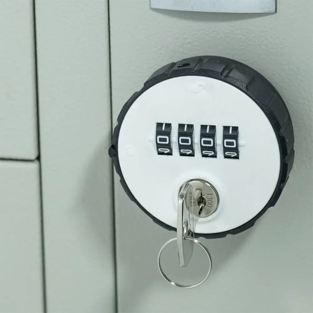 Serratura a camma per armadietto a combinazione 4 lucchetto rotondo digitale con porta del cassetto delle chiavi armadietto scolastico per palestra con sicurezza di ripristino delle chiavi