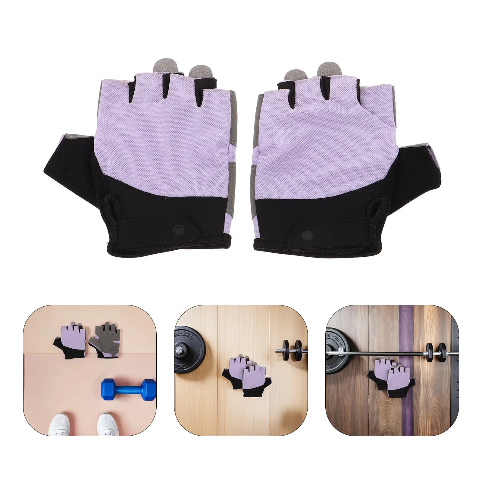 1 paio di guanti fitness traspiranti a mezze dita, guanti da palestra leggeri e antiscivolo con palmo imbottito per allenamento ciclistico e sollevamento pesi
