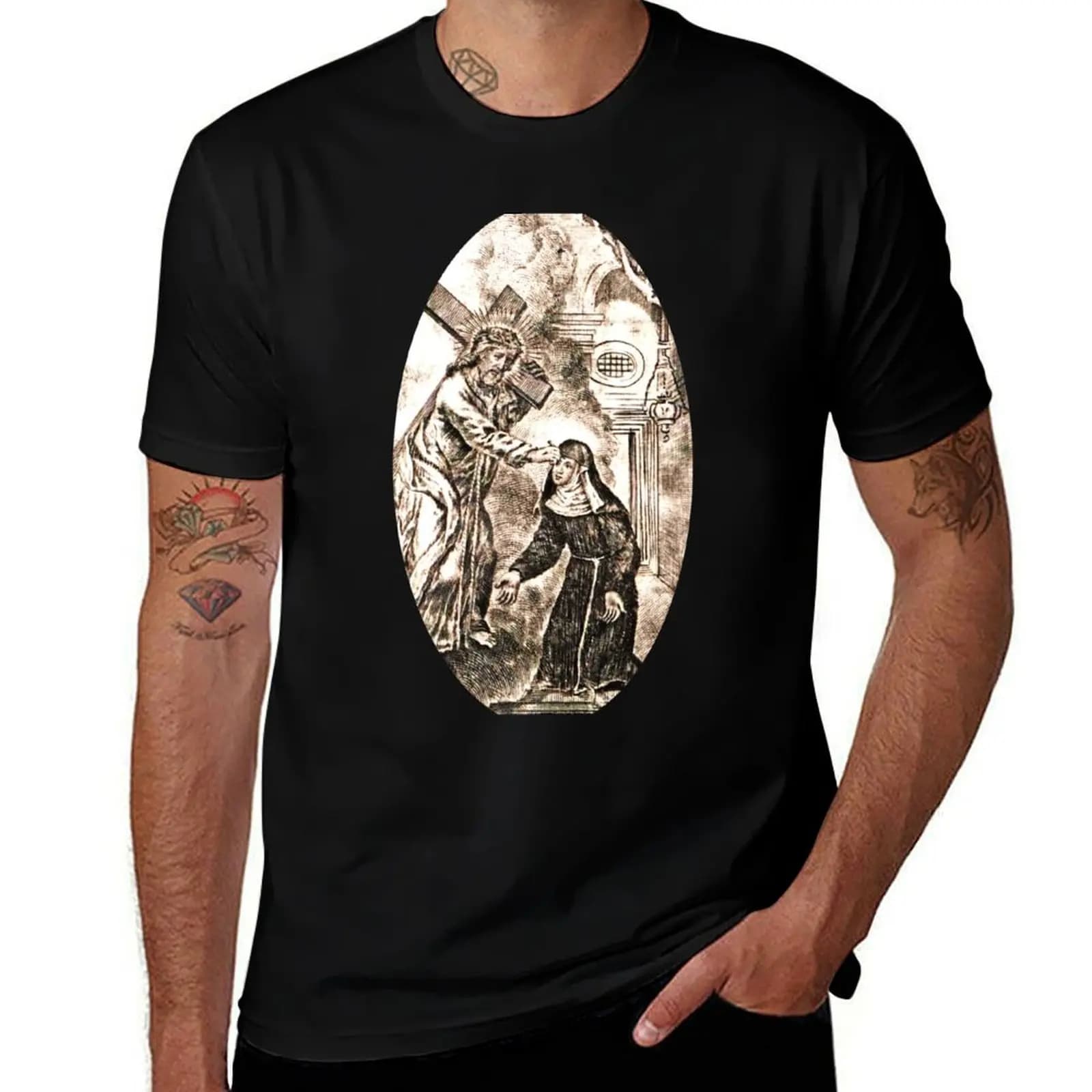 T-shirt Saint Rita in cotone basic morbido al tatto