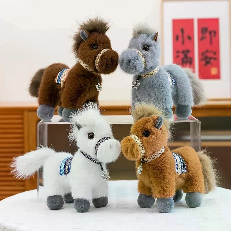Piacevole portachiavi in peluche Pony; Regali portachiavi con ciondolo per bambola di pezza e borsa per studenti