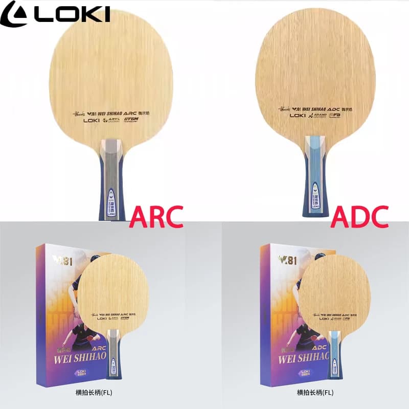 Nuova Serie Wei Shihao 2026 W81 Racchette da Ping Pong LOKI ARC/ADC Base in Poliarilato Esterno e Fibra di Carbonio 5+2