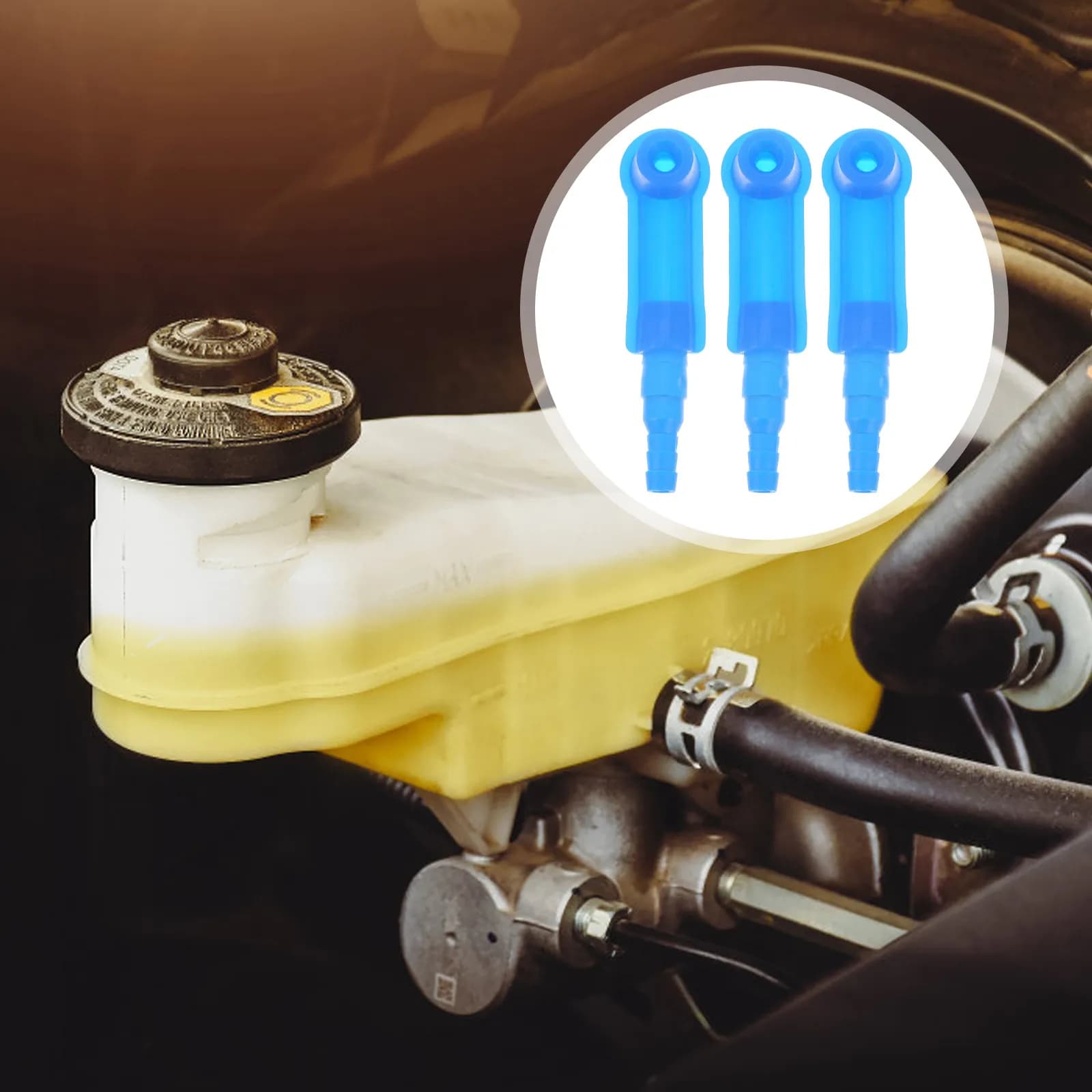 Set di 5 Attrezzi per Cambio Liquido Freni, Connettori in Plastica Resistente per Sostituzione e Spurgo Freni Auto e Camion