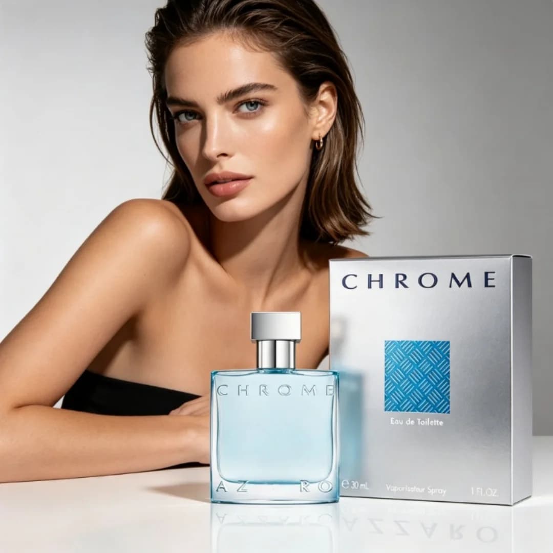 Azz Chrome Eau de Toilette 30ml/100ml | Profumo Maschile Fresh Aquatic, Fragranza Premium Agrumata Legnosa e Muschiata, Ideale come Regalo