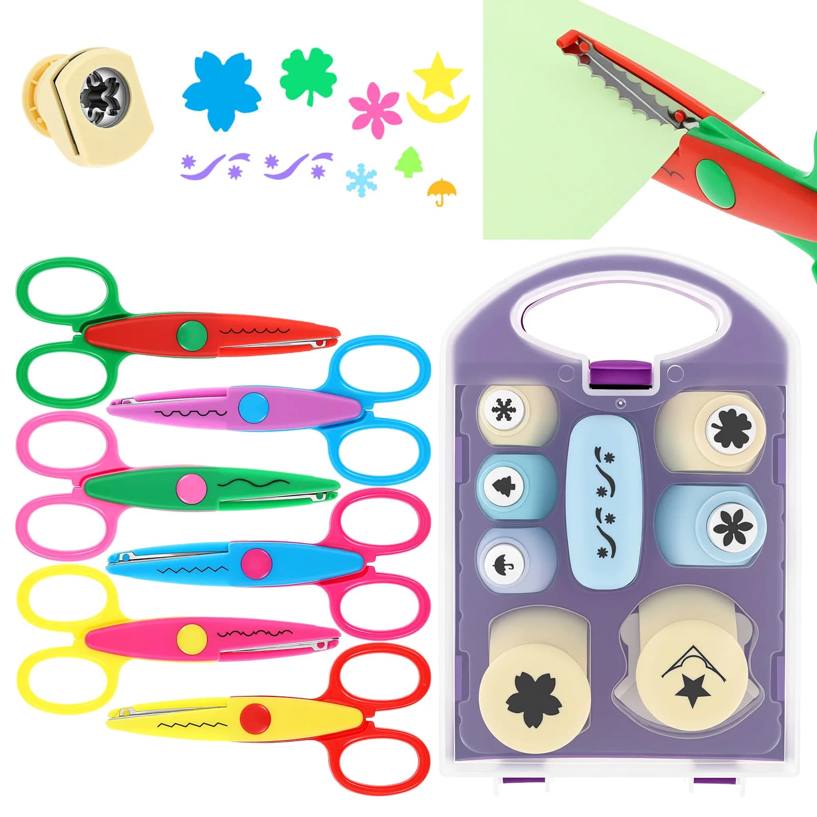 1Set DIY Puncher Craft Set Creative Craft Hole Punch Shape Kit Portable DIY Embossing Punches for Craft Scrapbooking Accessories