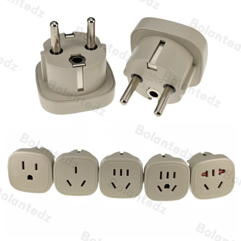 US AU to EU Plug Adapter Type-I Type-A to Type-F Power Converter Australia China to Schuko European Travel France Korea Russia