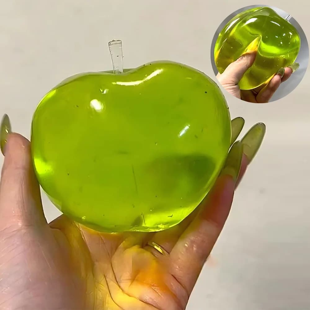 Pallina Antistress Morbida a Forma di Mela Verde, Giocattolo Sensoriale Antistress per Ansia e Concentrazione, Giocattolo Sensoriale da Scrivania per Decompressione per Adulti e Bambini