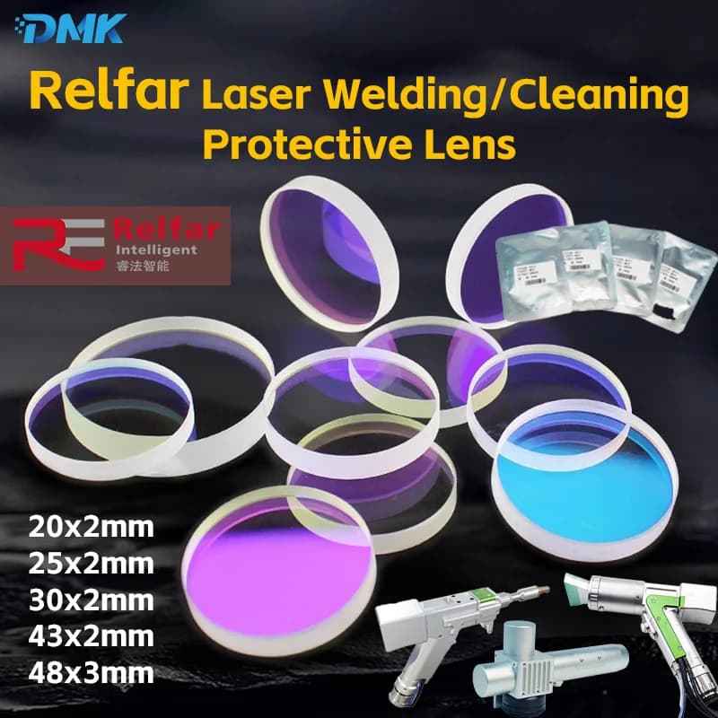 10 pz/lotto Relfar Testa di Saldatura Laser Potective Pistola di Pulizia Delle Finestre Proteggere Lente 20*2 25*2 30*2mm Per FWH20-S10A/B FWH30-D10A/C