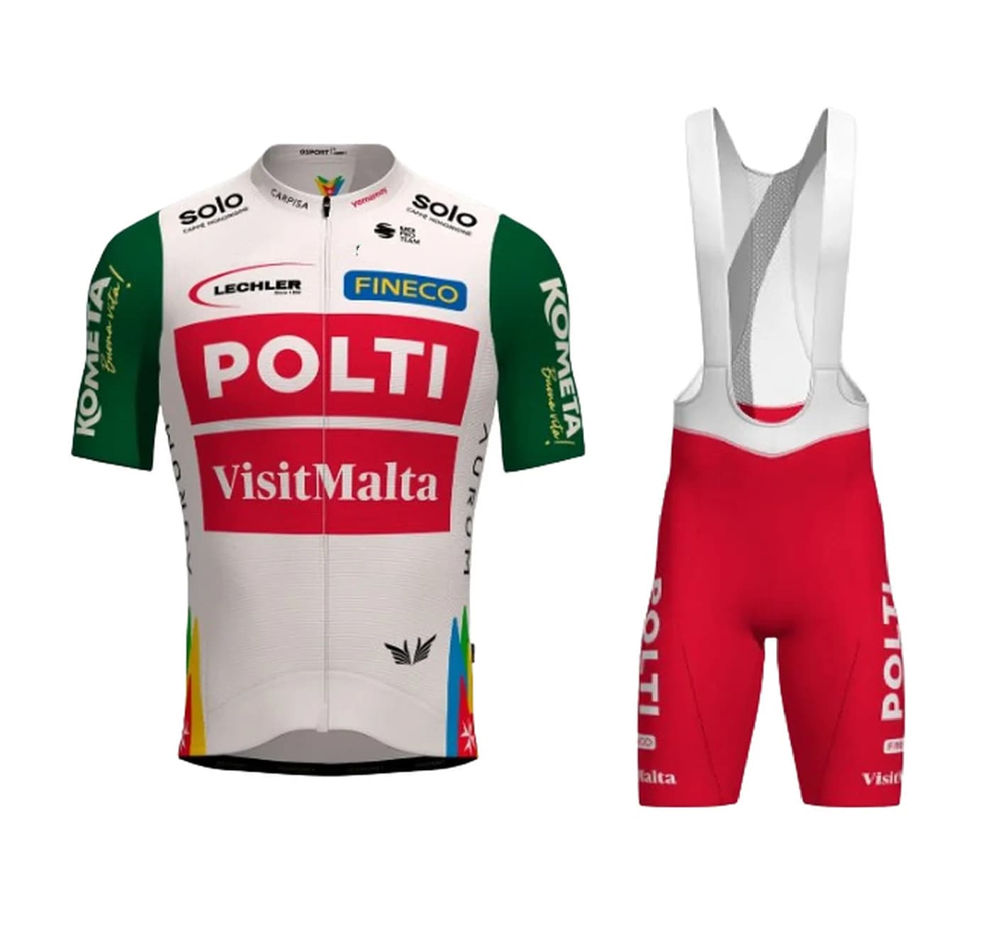2025 Polti VisitMalta Team Men's cycling jersey Short sleeves Cycling with shorts Ropa Cycling