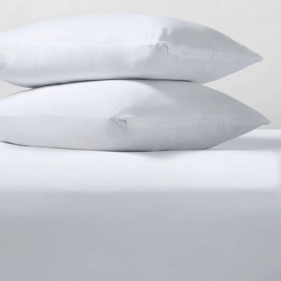 Standard Queen Soft Zippered Machine Washable Pillow Protector- 2 Pack- White