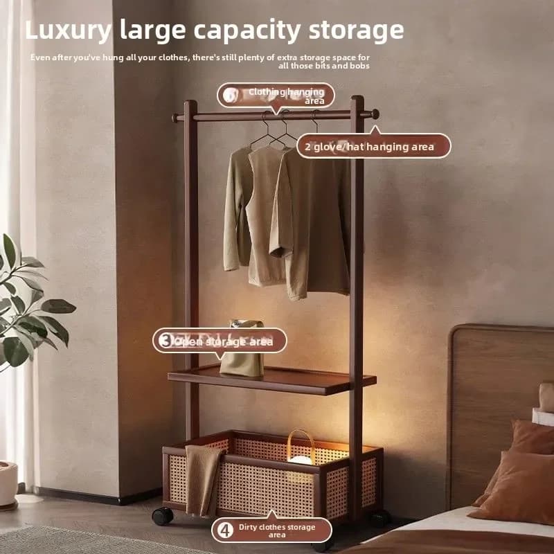 Stable New hanger bedroom indoor floor-to-ceiling coat rack reinforced drying clothes storage rack