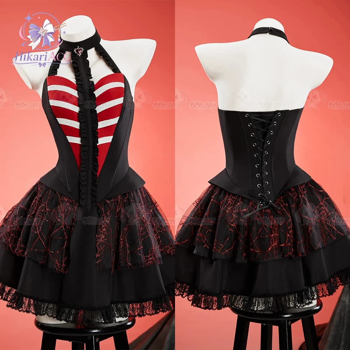 Anime Game Outfit Original Bone Heart Gothic Subculture Dress Niche Design Alt Aesthetic Outfit Full Set Female Cos Outfit