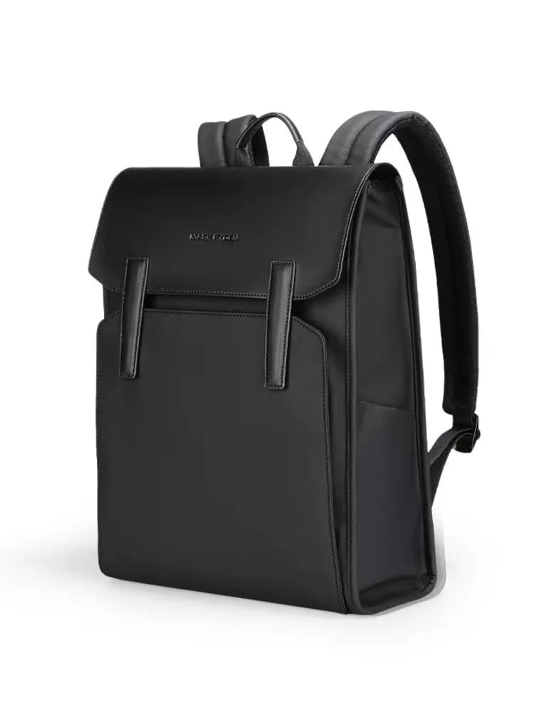 Mark Ryden Classic Business Work Zaino in pelle nera Borsa impermeabile per laptop da 15,6 pollici Borse da scuola Schienali da lavoro per uomo