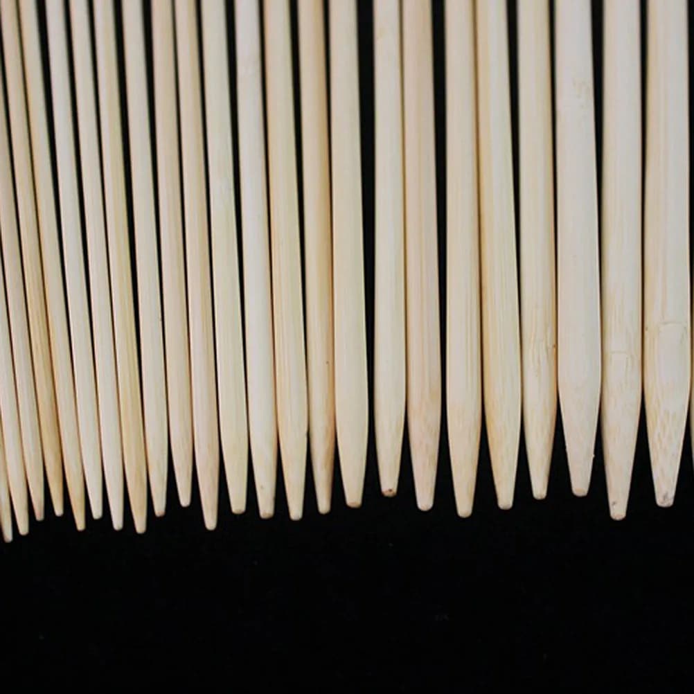 36Pcs Bamboo Knitting Needles Set Single Pointed Straight Needles 12Cm Lightweight Smooth Eco Friendly for Joint Pain