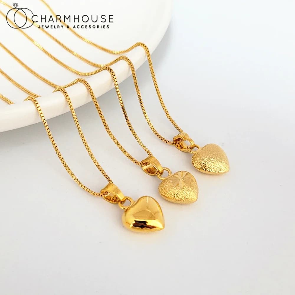 Collane con ciondoli placcati in oro giallo per donna Collana con ciondolo a cuore Catena Collier Femme Choker Accessori per gioielli da sposa