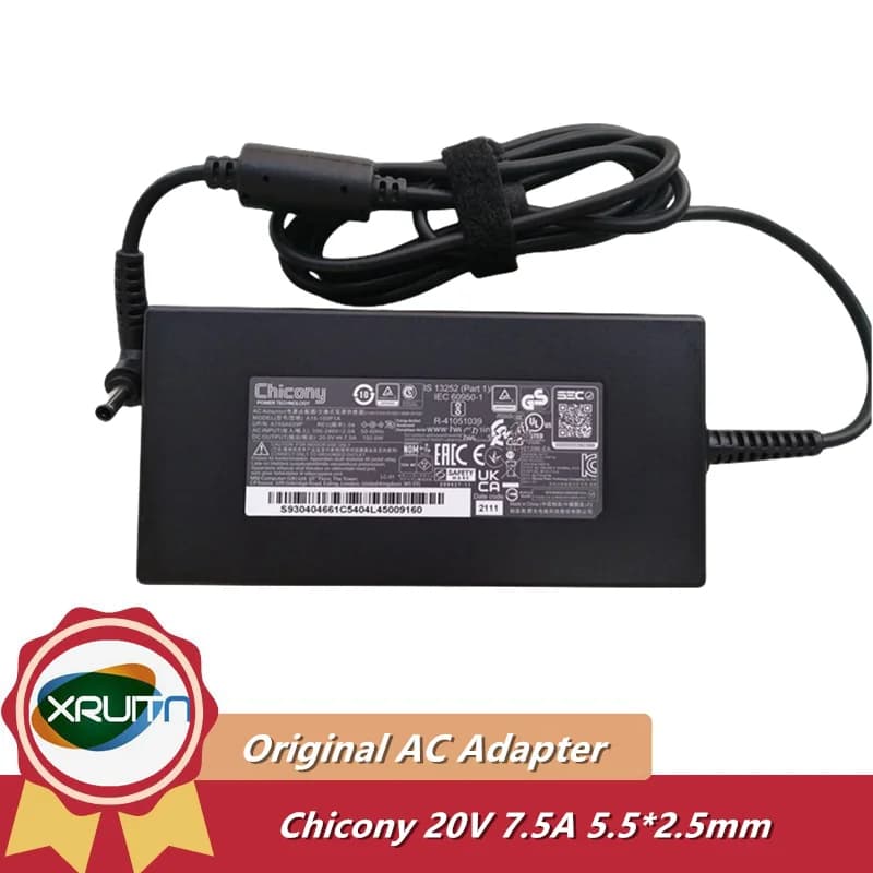 Originale Chicony A18-150P1A 20V 7.5A 150W A150A048P Adattatore di Alimentazione CA Caricatore Alimentatore per Laptop Genuino Con Punta 5.5*2.5mm