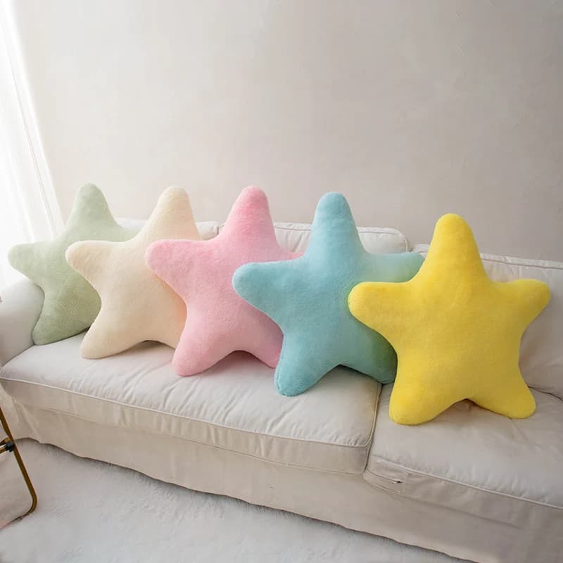 Cuscino a forma di stella Cuscino decorativo a forma di stella per letto Morbido cuscino in peluche Cuscino carino Cuscino in peluche per soggiorno camera da letto per bambini