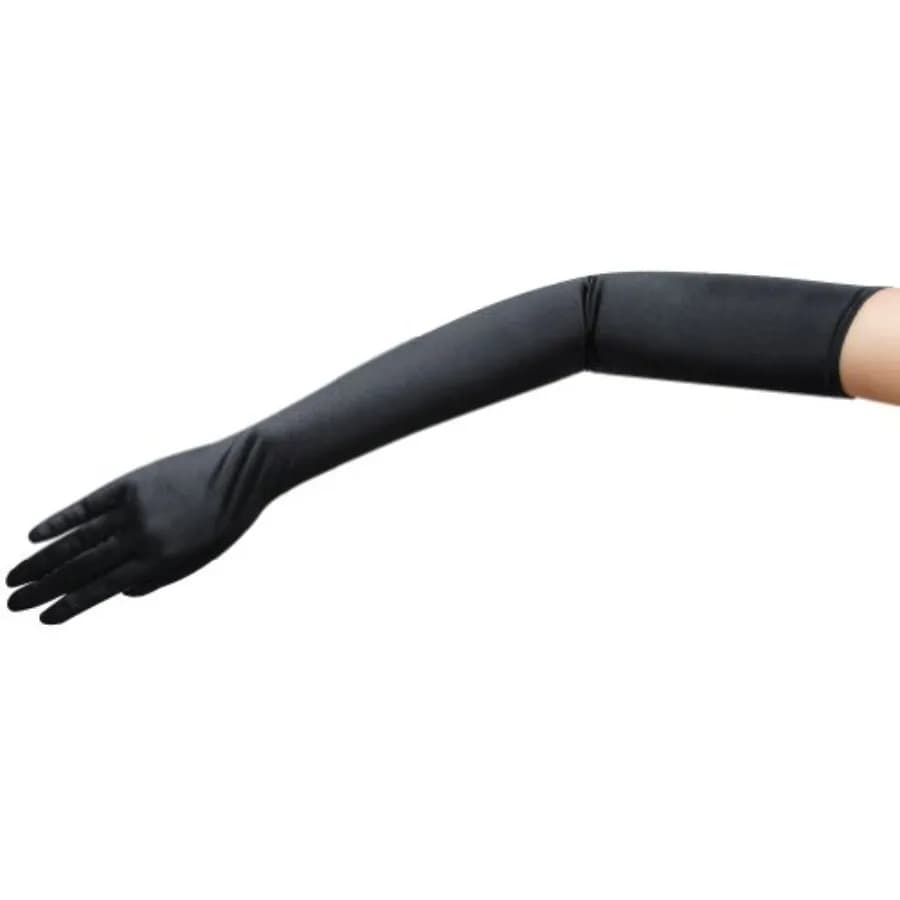 23.5" Long Shiny Stretch Satin Dress Gloves Opera Length 16BL