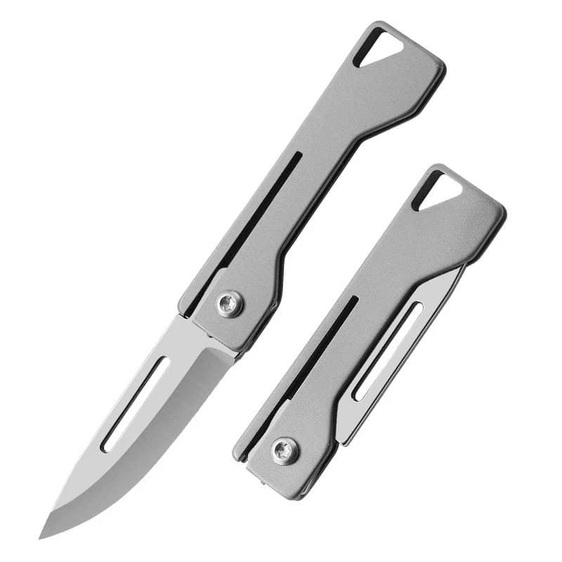 Multipurpose knife from titanium alloy mini folding knife portable pocket knife for express delivery box opening tool
