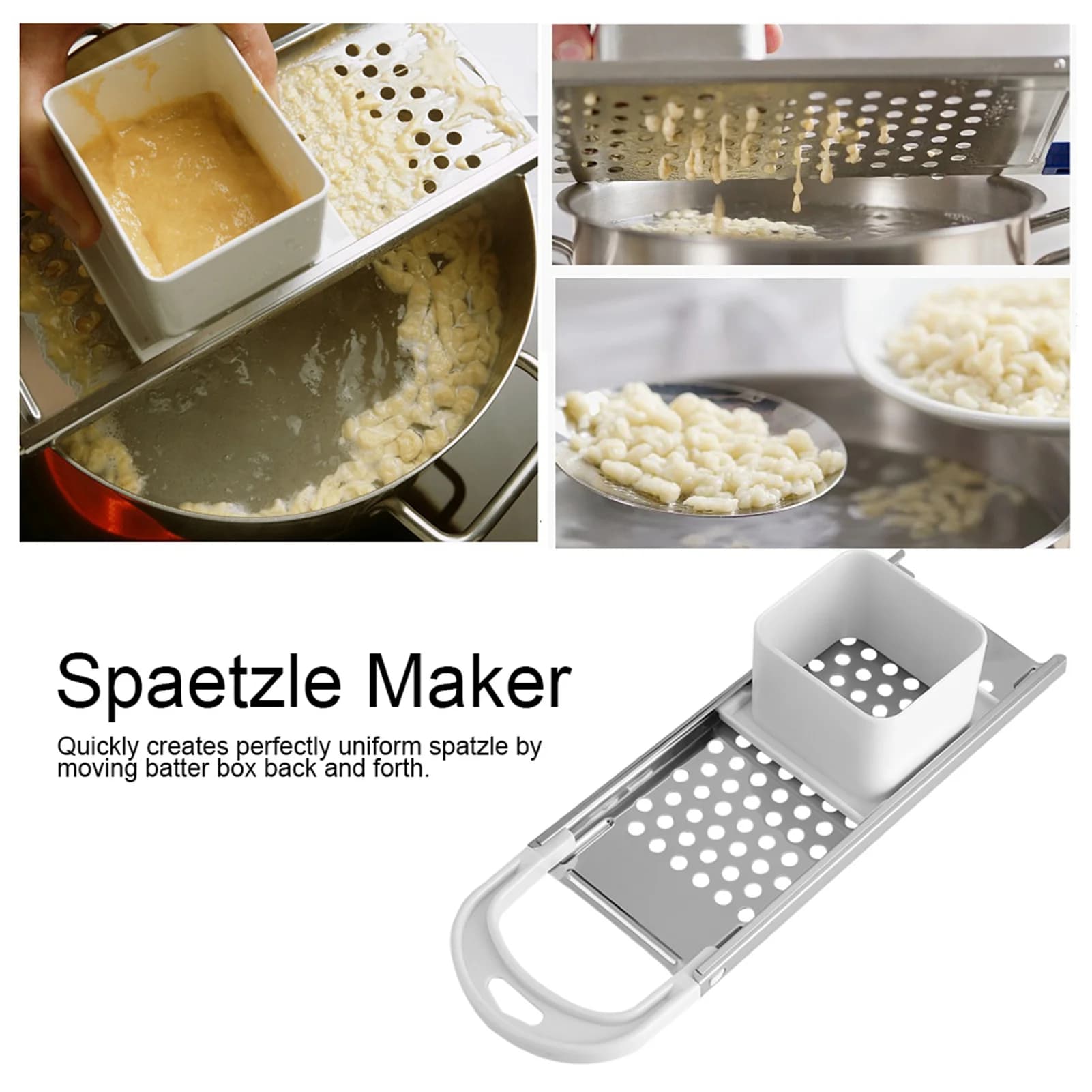 Macchina per Noodle da Cucina, Macchina per Spaetzle con Lama in Acciaio Inox, Utensile per Pasta e Ravioli