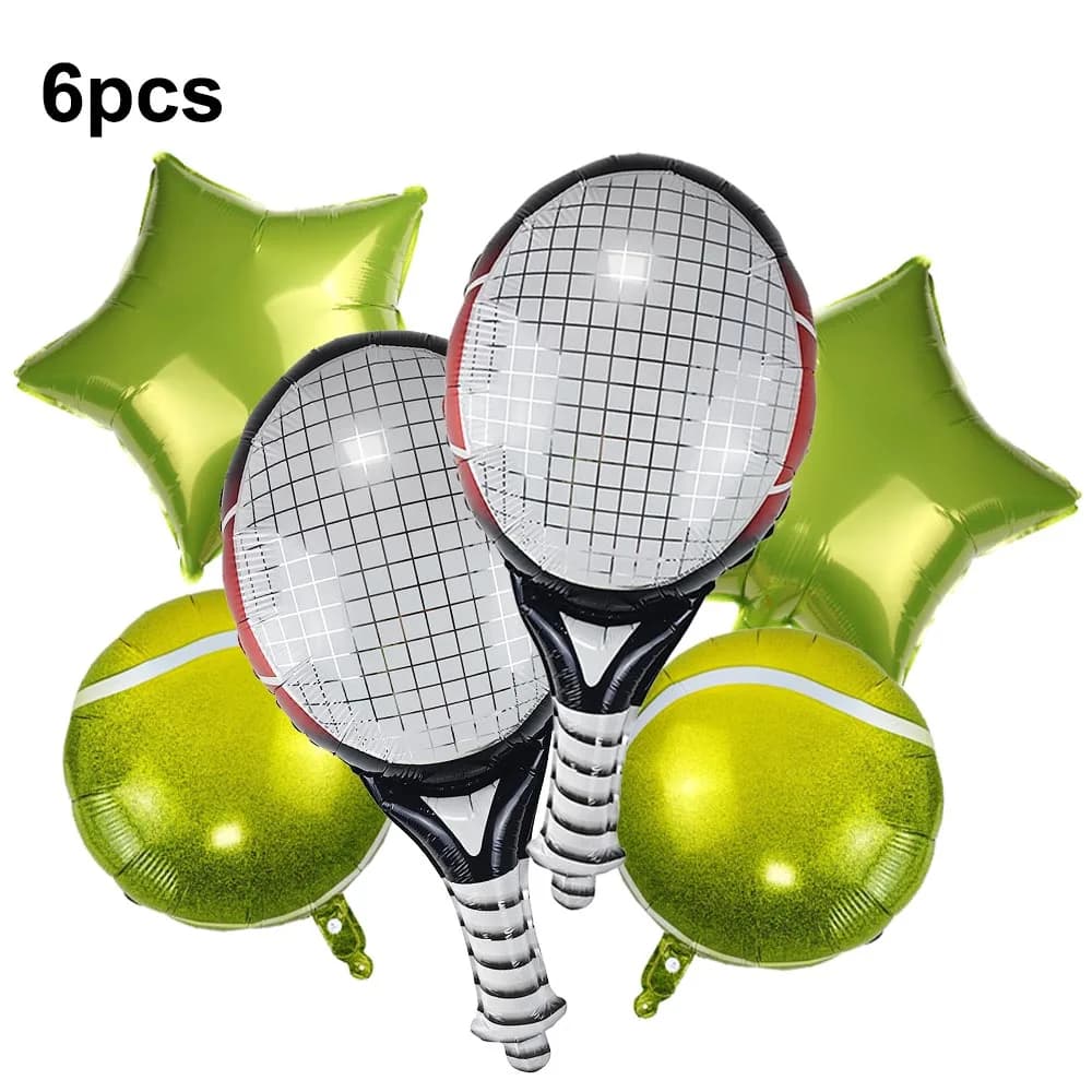 6 pezzi palloncini verdi per feste da tennis decorazioni palloni da tennis palloncini foil palloncini stella verde decorazione per feste a tema tennis sportivo