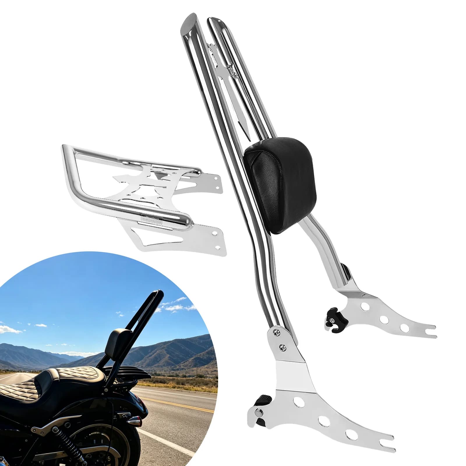 Accessori per Moto Harley Fat Boy 114 FLFBS 2018-2025 e Breakout 114 FXBR 2013-2025: Schienale Sissy Bar con Portapacchi