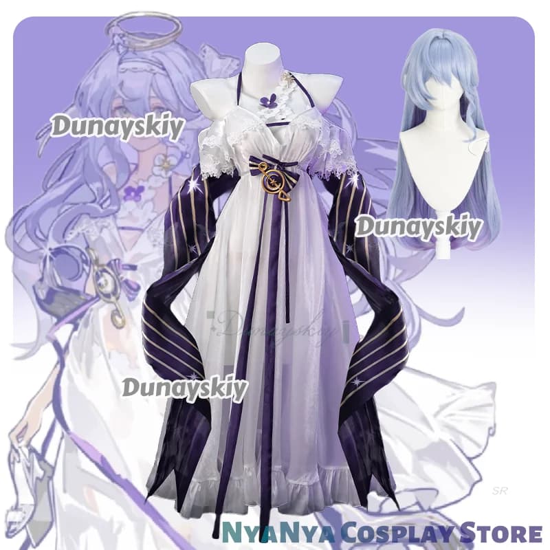 Fanart Robin Swimwear Cosplay disfraz Game Honkai Star Rail Robin White Women's Dress Summer Holiday Dresses for Halloween Party