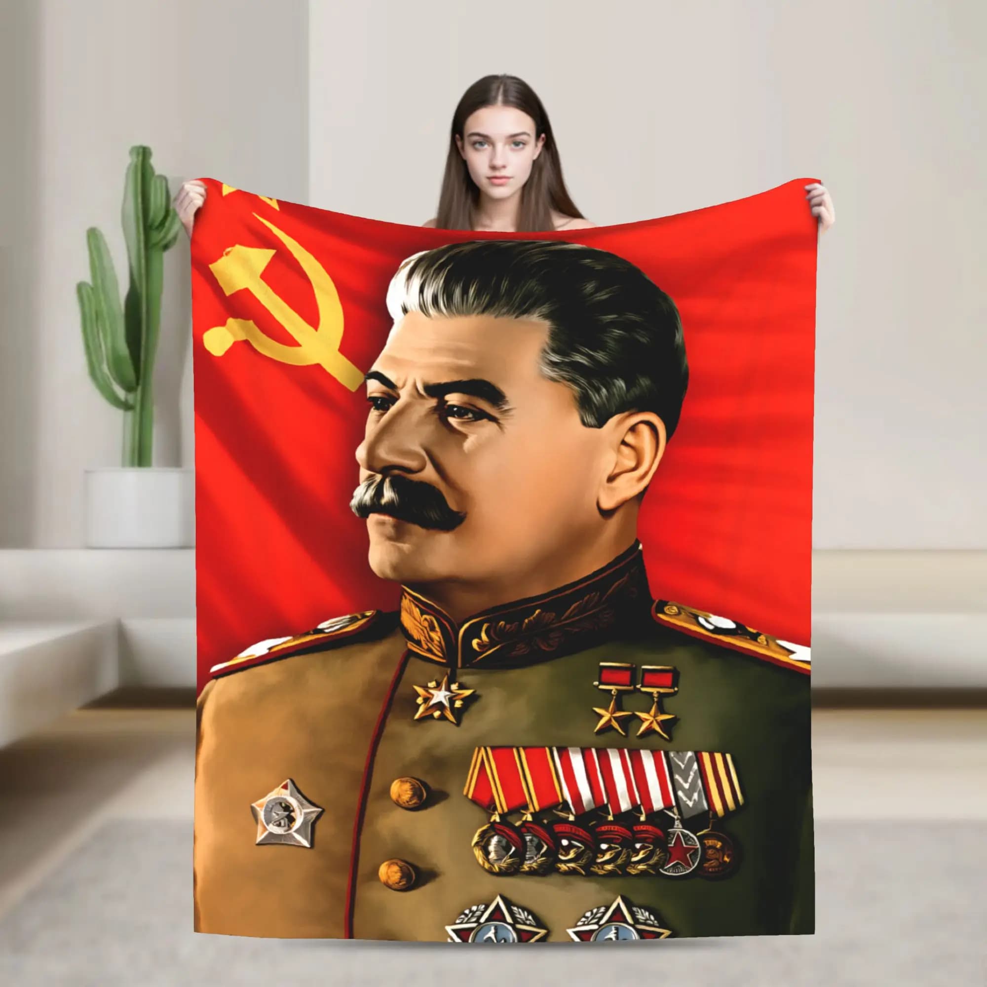 Lenin Joseph Stalin Coperte super calde Coperta per bambini in peluche per adulti Divertente divano sedia Copriletto in flanella Copridivano