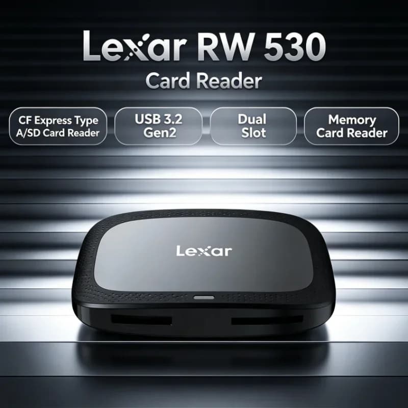 Lexar CFexpress Type A / SD Memory Card Reader USB 3.2 Gen2 RW530 CFA Max 900MB/s Dual Slot SD Card Reader