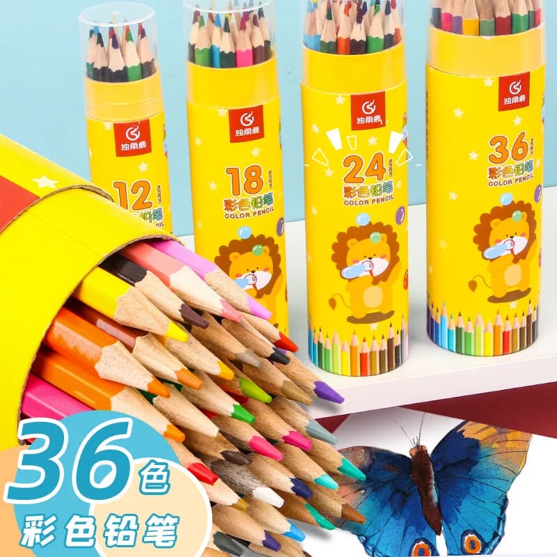 Barrel Colored Lead Set Student Painting Pencils Painting Children's Wooden Colored Pencils