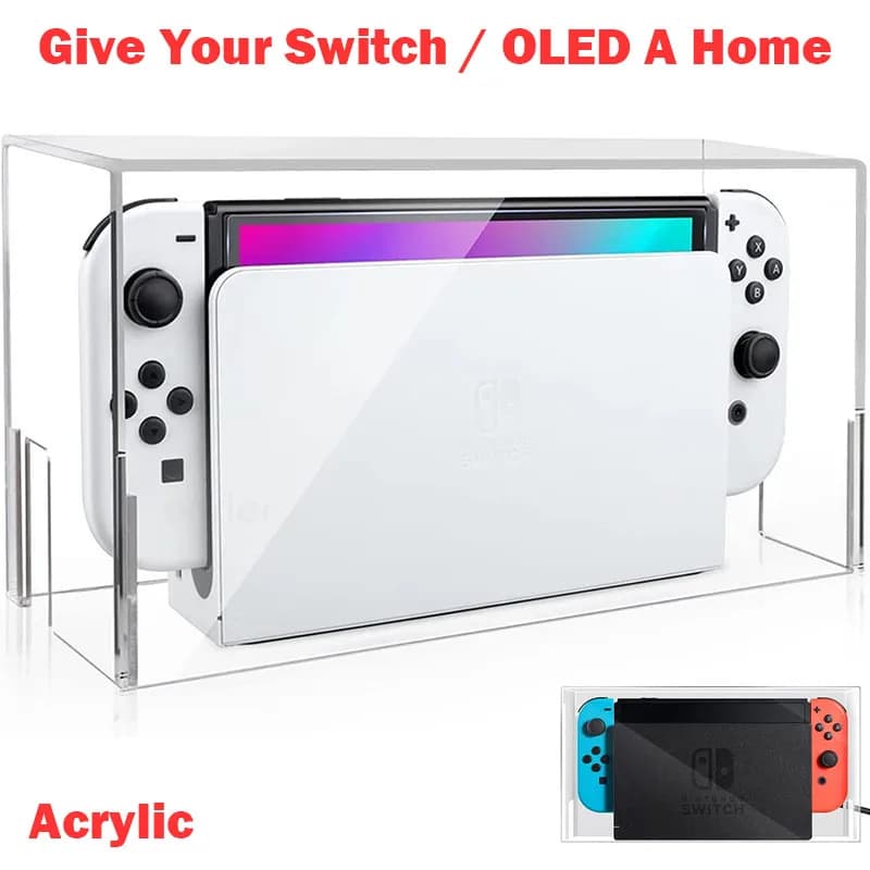 Display Box Host Dust Cover per Nintendo Switch NS Console di gioco Dock custodia protettiva coperture rigide acriliche Switch accessori Oled