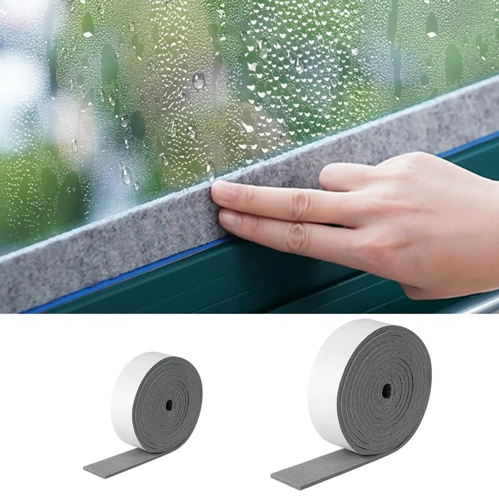 Anti-Condense Absorbent Strips for Windows, Reusable Self-adhesive Gel Tape, Felt Humidity Absorbers