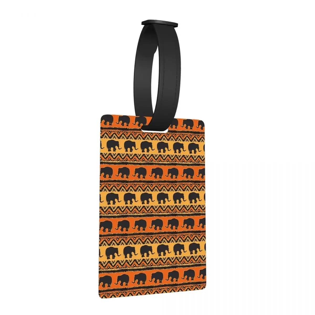 Etichette per bagagli in stile modello afrocentrico africano elefante etnico Porta etichette per bagagli portatili da viaggio Porta etichette ID Nome Indirizzo