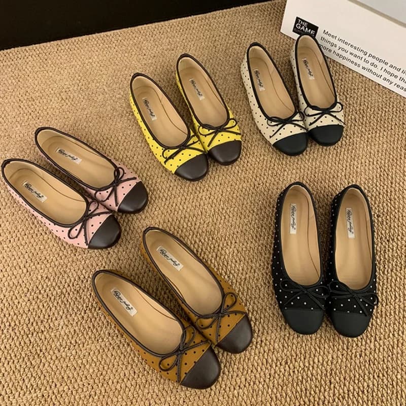 Bailamos Brand New Women Flat Shoes Ladies Casual Ballet Shoes Soft Leather Eelgant Dress Shoes Round Toe Shallow Slip On Flats